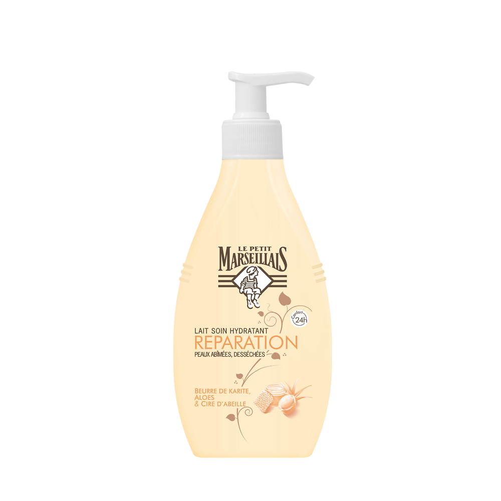 Lait réparation peaux abimées desséchées karitée et aloes cire abeilleLE PETIT MARSEILLAIS, 250ml