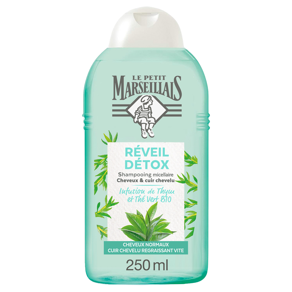 Shampooing réveil détox infusion thym&thé vert bio LE PETIT MARSEILLAIS, 250ml