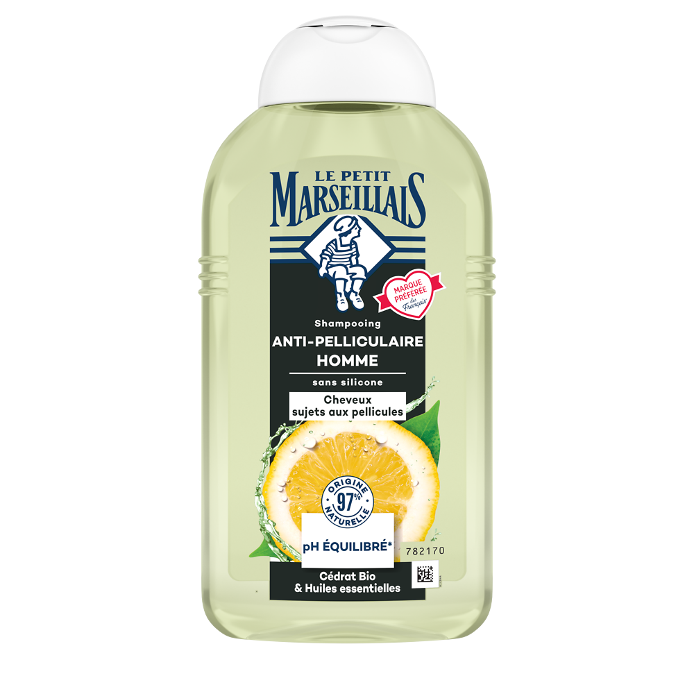 Shampooing antipelliculaire cheveux gras infusion & cedrat bio LE PETIT MARSEILLAIS, 250ml