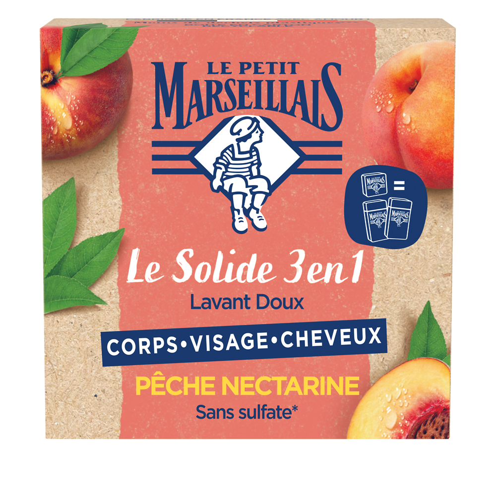 Savon solide 3en1 pêche nectarine LE PETIT MARSEILLAIS 80g