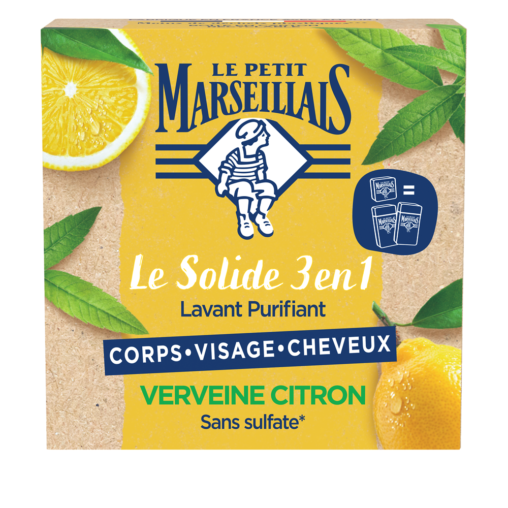 Savon solide 3en1 verveine citron LE PETIT MARSEILLAIS 80g