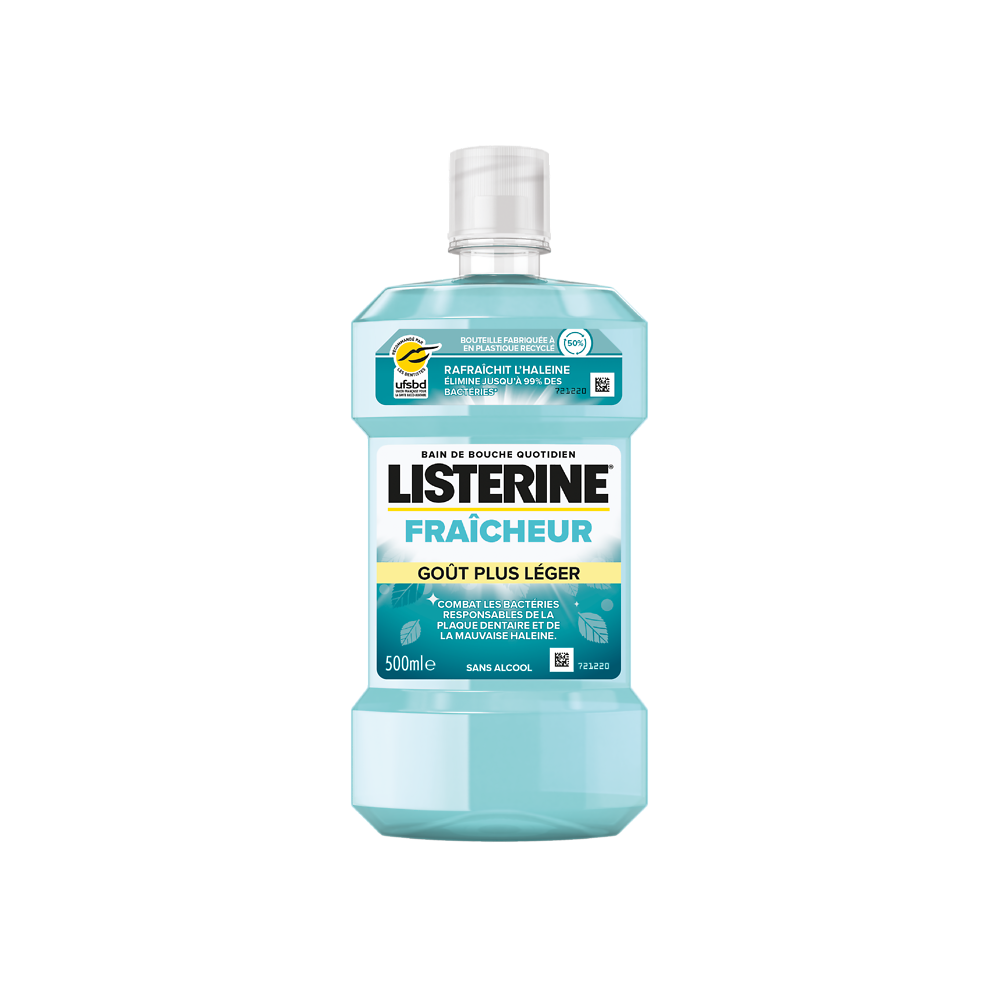 Bain de bouche fraîcheur goût plus léger LISTERINE 500ml