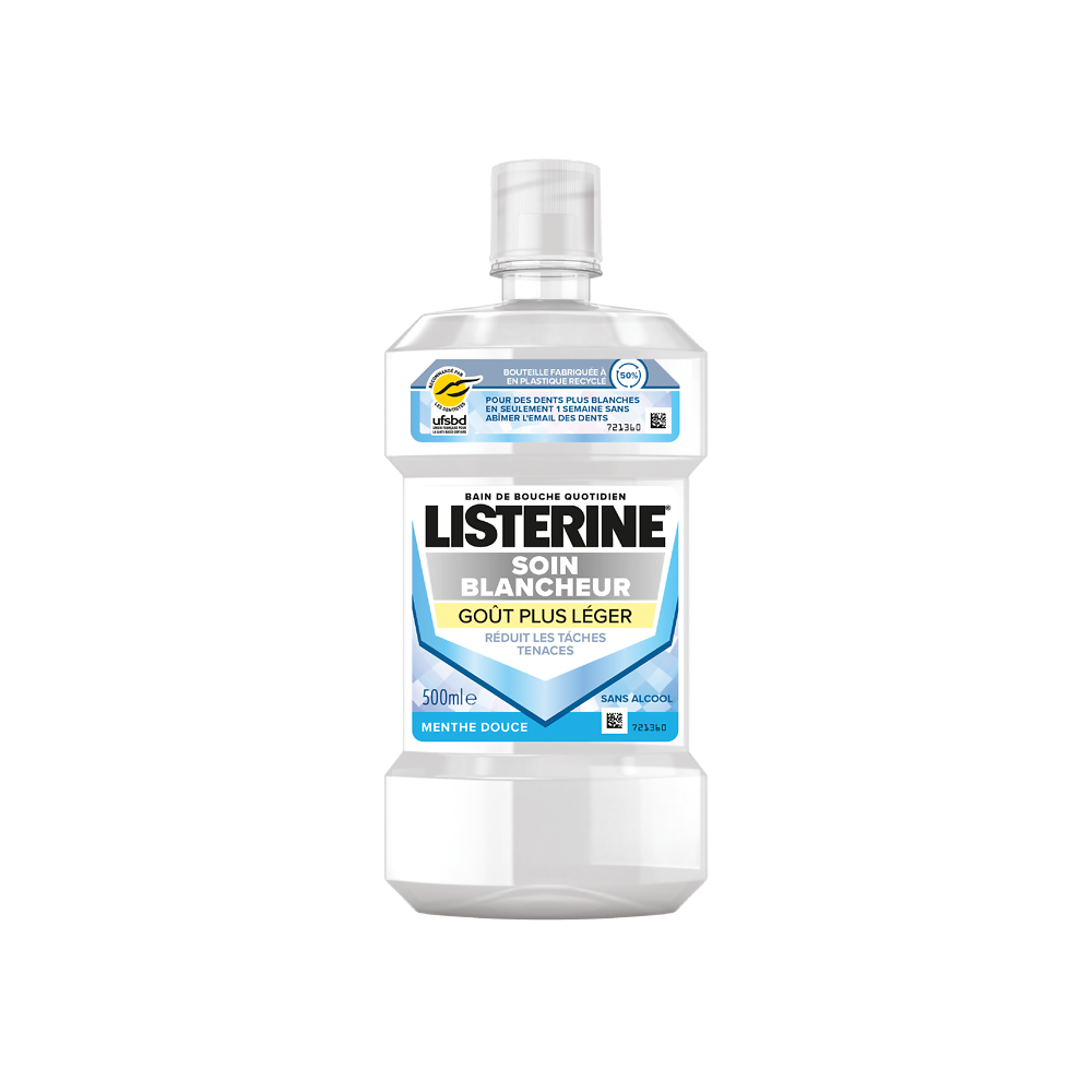 Bain de bouche soin blancheur goût+ léger LISTERINE bouteille 500ml