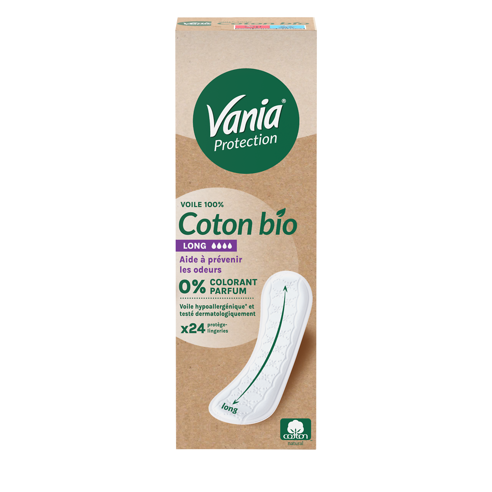 Protège-slip bio protection long voile VANIA x24