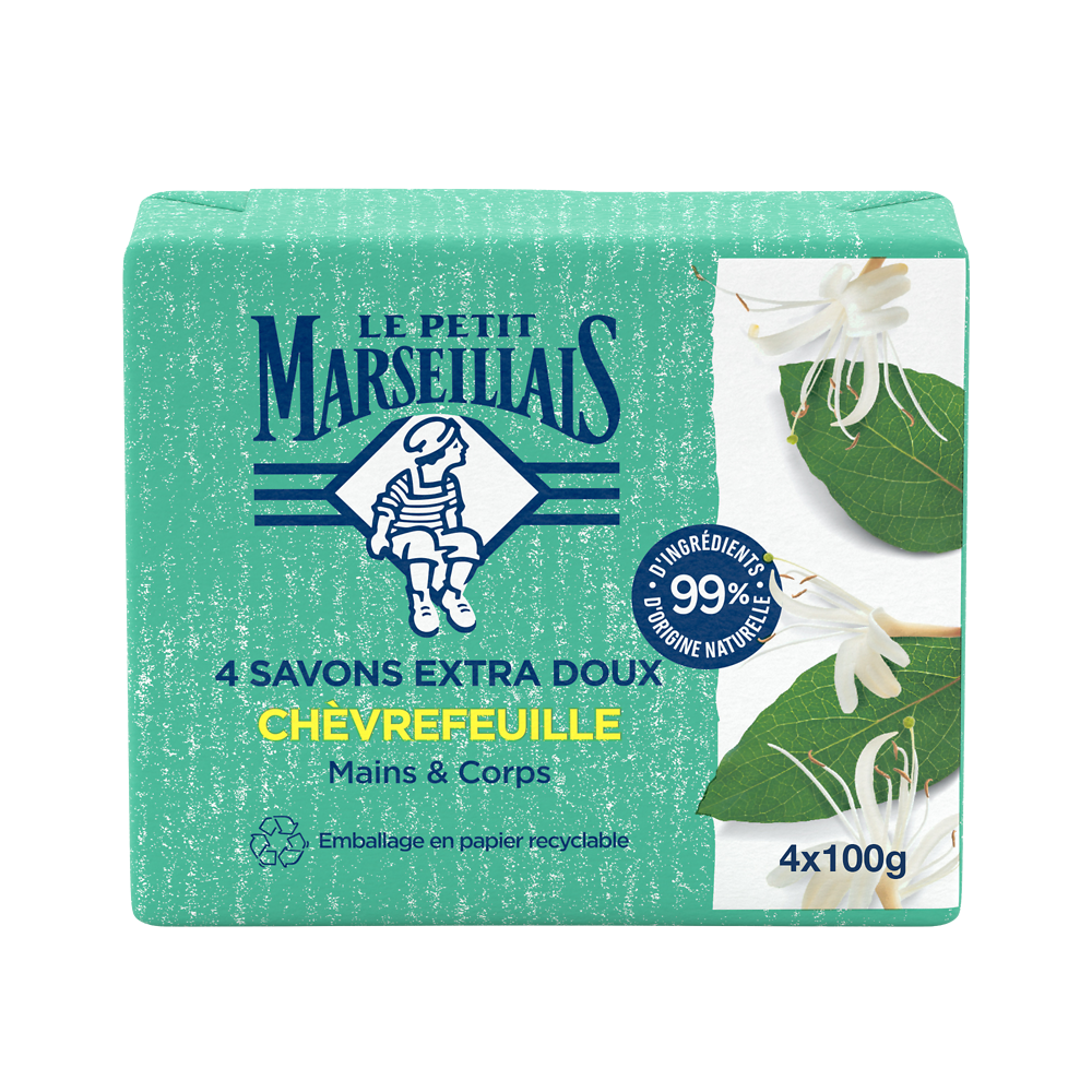 Savon chèvrefeuille LE PETIT MARSEILLAIS 4x100g