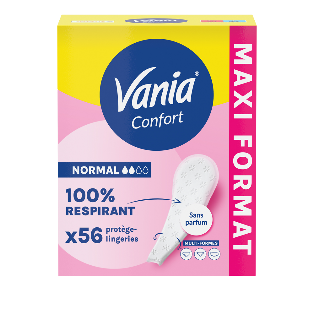 Protège-slips confort multiformes sans parfum VANIA x56