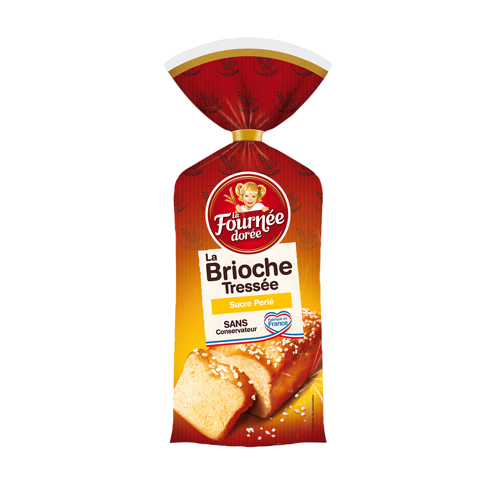 Brioche au sucre perlé La Tresse LA FOURNEE DOREE, 400g