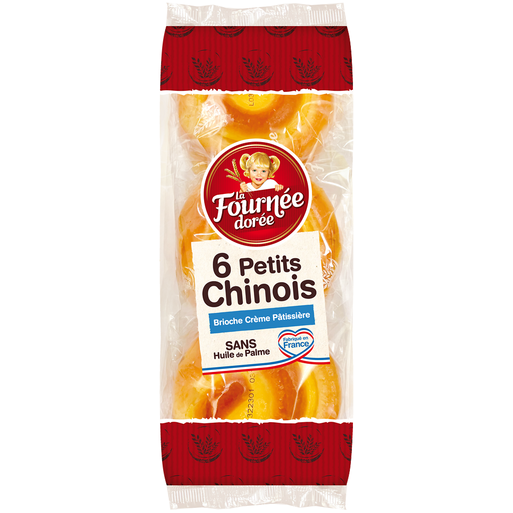 P'tits Chinois à la crème pâtissière LA FOURNEE DOREE, 6 pièces, 300g