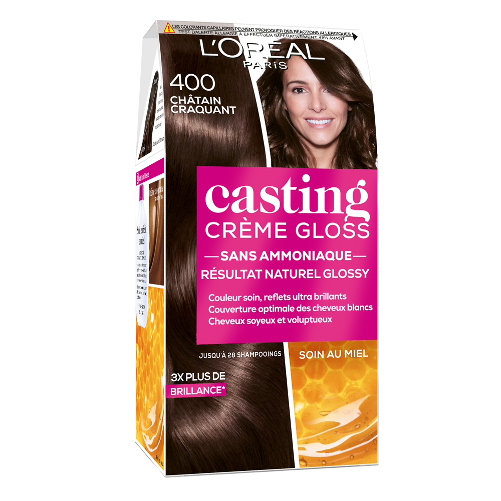 Coloration permanente ton sur ton CASTING Crème Gloss châtain n°400