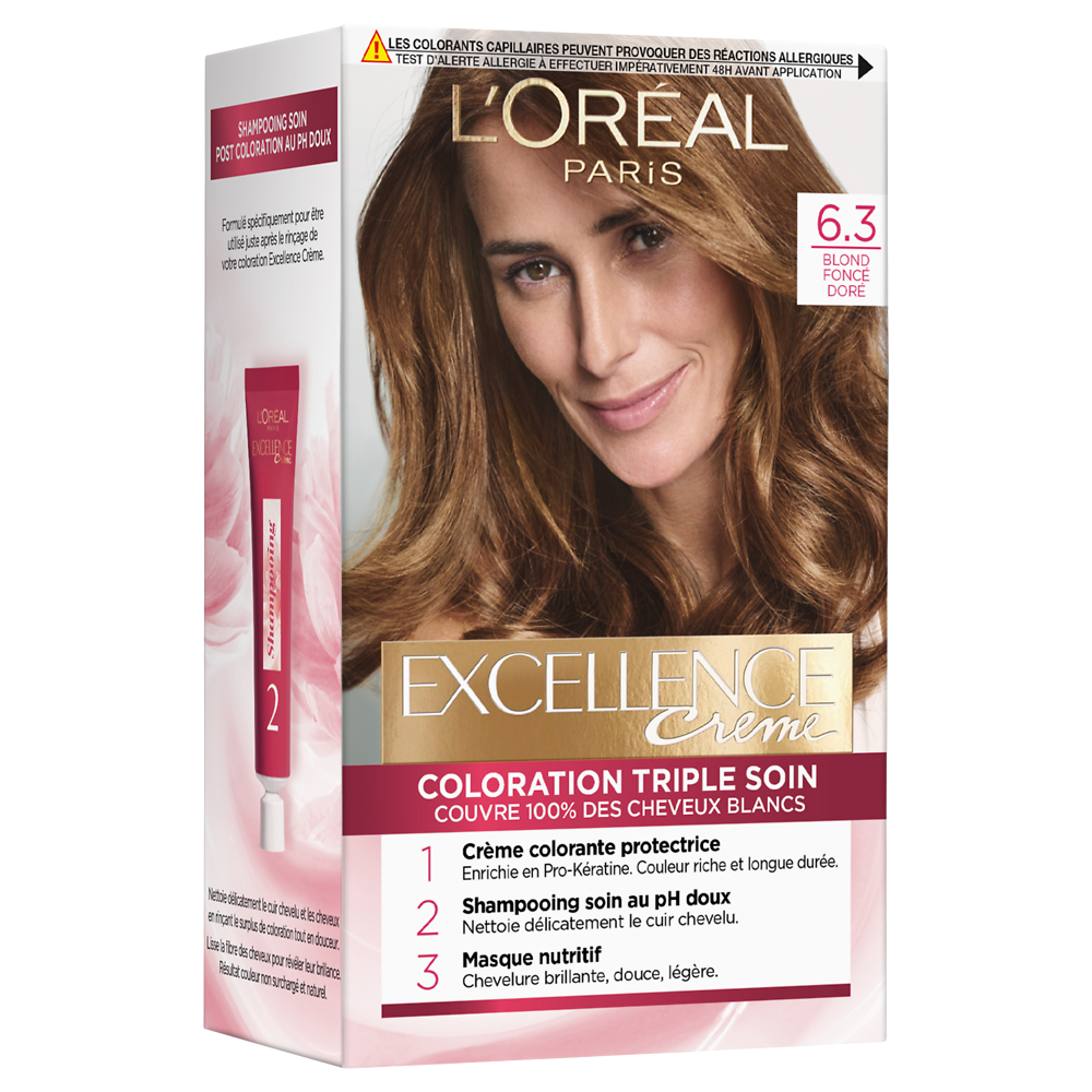 Coloration permanente Excellence Crème, blond foncé doré n°6,30