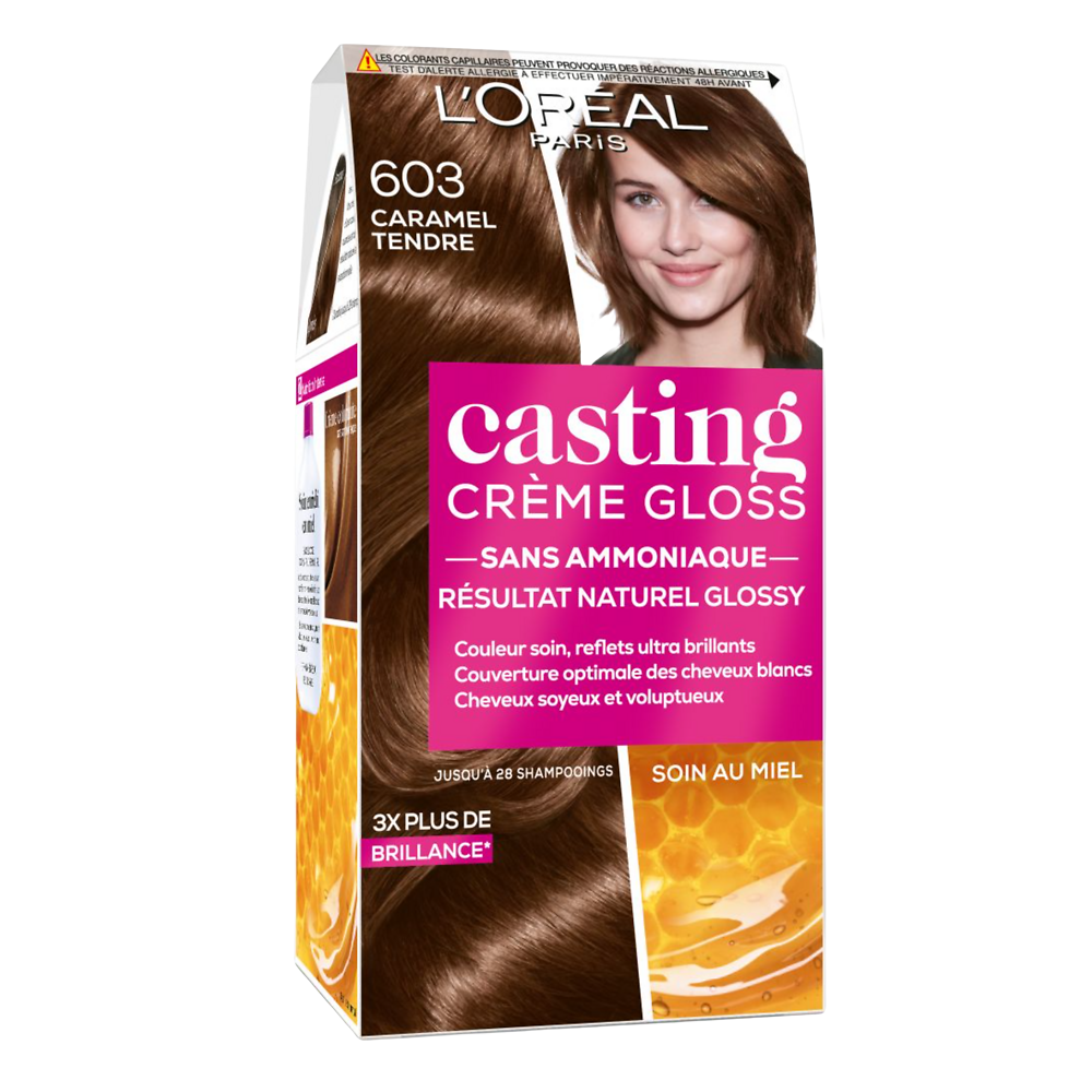 Coloration ton sur ton CASTING Crème Gloss caramel tendre, n° 603