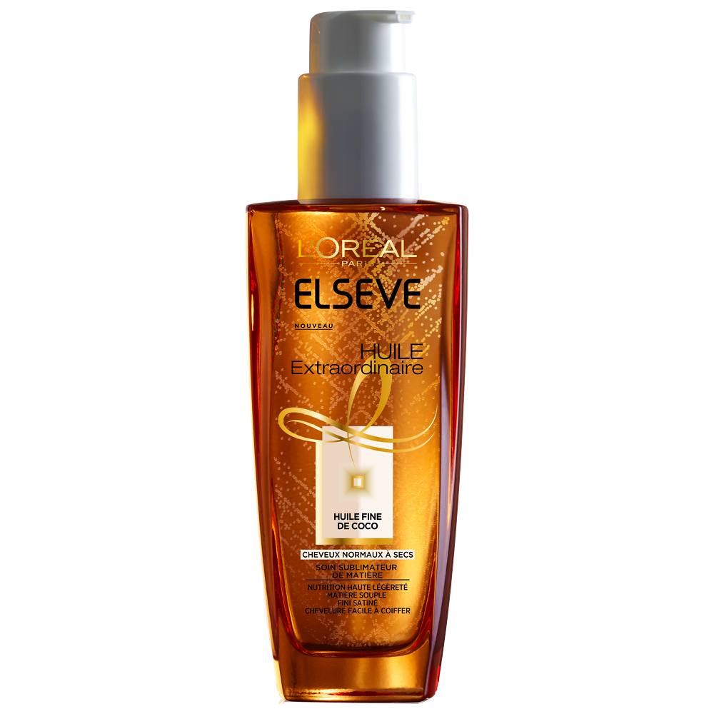 Huile capillaire  extraordinaire coco ELSEVE, flacon pompe de 100ml