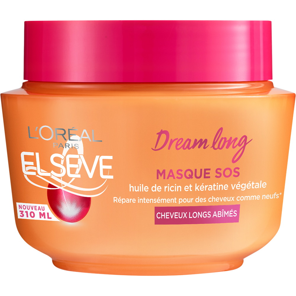 Masque capillaire cheveux SOS Longueurs Dream Long L'OREAL PARIS ELSEVE Pot 310 ml