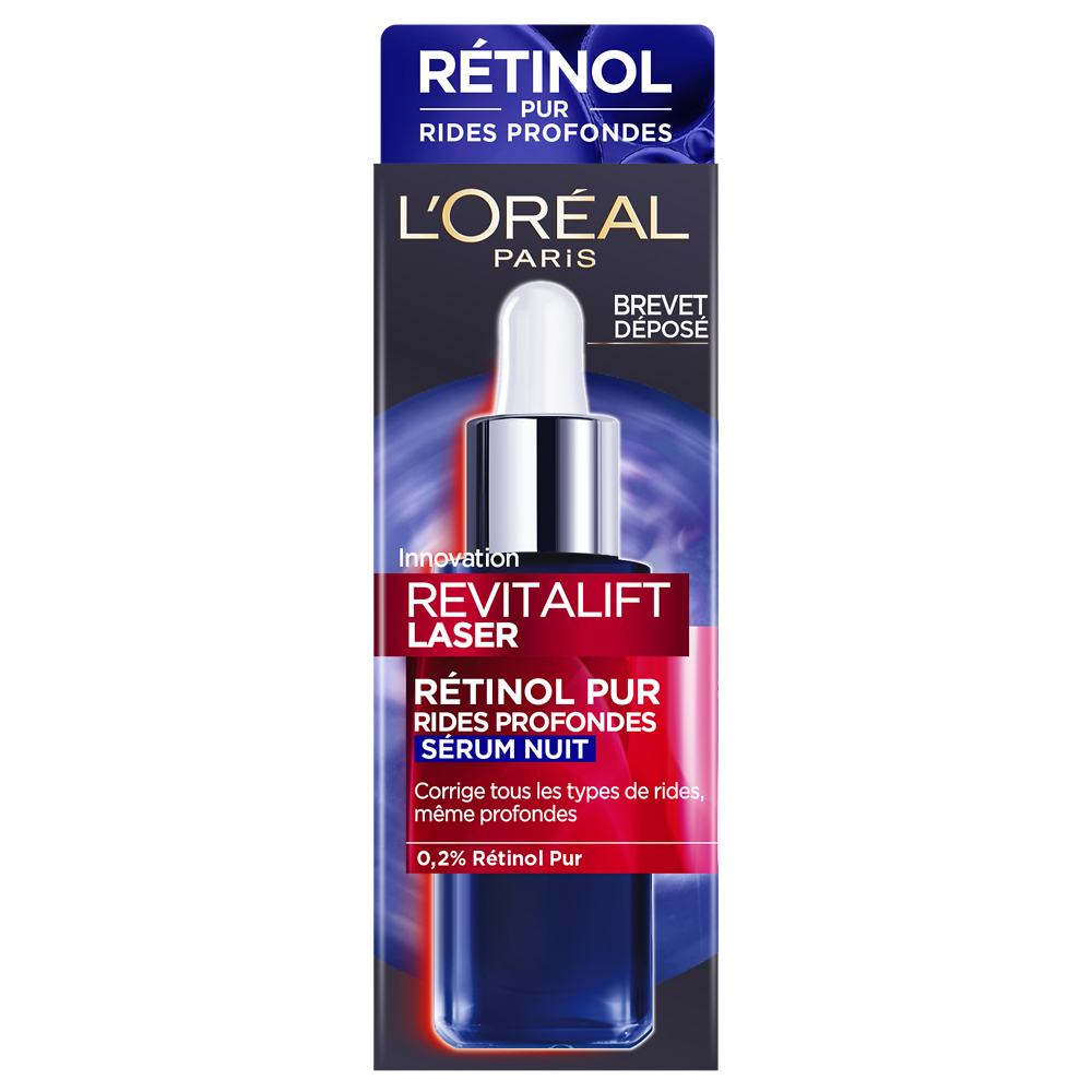 Revitalift Laser Sérum Visage Anti-Âge Nuit Rétinol Pur rides profondes L'OREAL PARIS Flacon 30ml