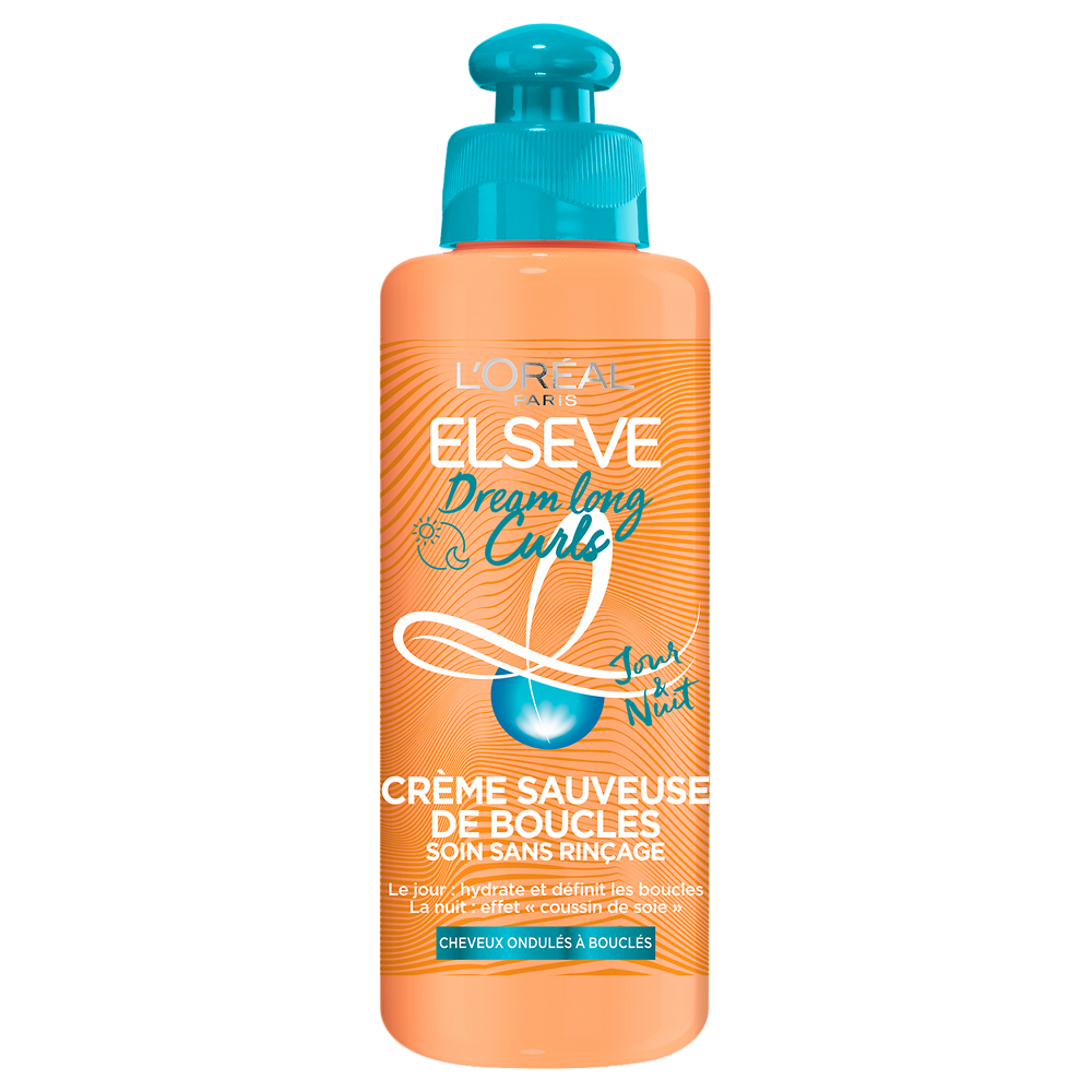 Soin capillaire sans rinçage Crème sauveuse de boucles ELSEVE - 200ml- cheveux ondulés à bouclés jour & nuit dream long curls