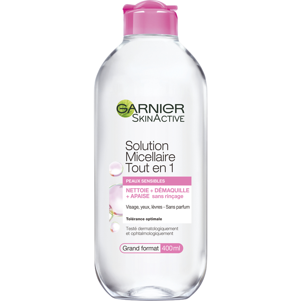 SkinActive Solution Micellaire Tout en 1 Peaux Sensibles GARNIER Flacon 400 ml