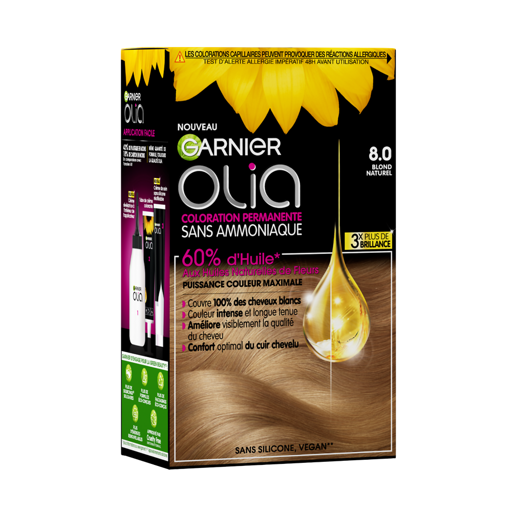 Coloration permanente OLIA blond naturel 8.0