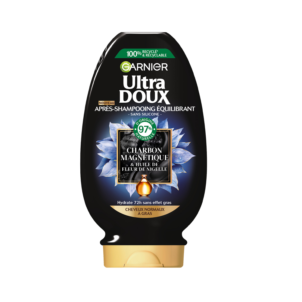 Après-Shampooing ultra doux charcoal GARNIER 200ml