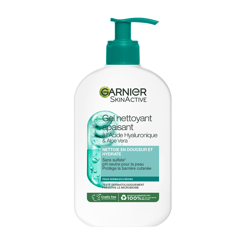 Gel nettoyant apaisant acide hyaluron.SKINACTIVE Aloe 250ml