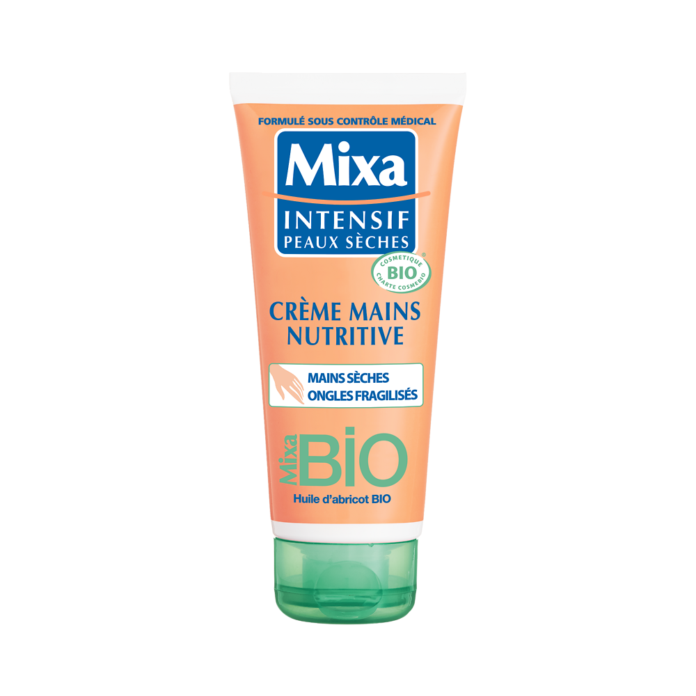 Crème Mains Nutritive Bio MIXA intensif peaux sèches tube 100 mlMIXA, tube de 100ml