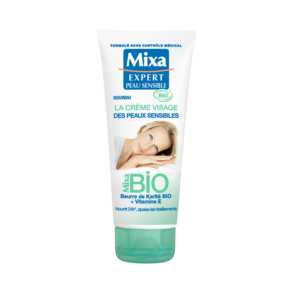 Crème Visage Peaux Sensibles Bio MIXA Tube 100 ml