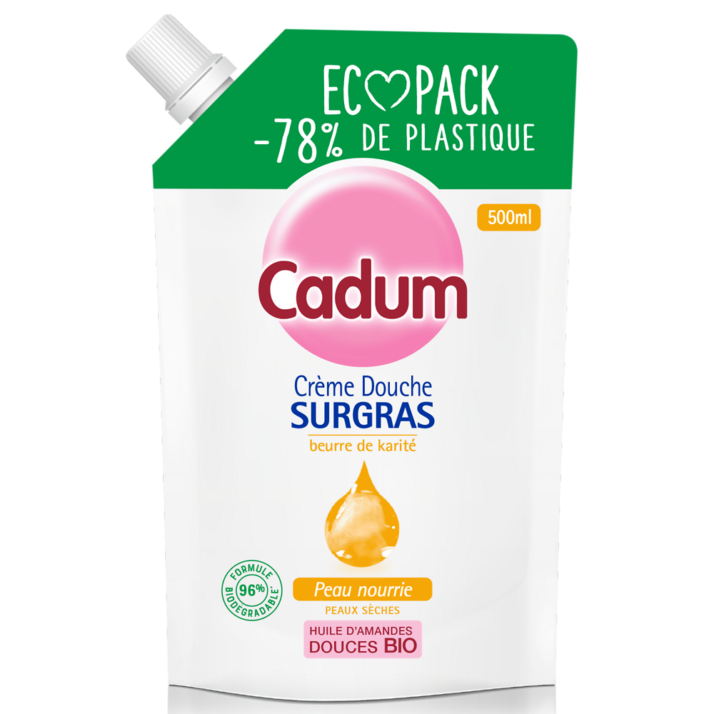 Ecopack crème douche surgras karité CADUM 500ml