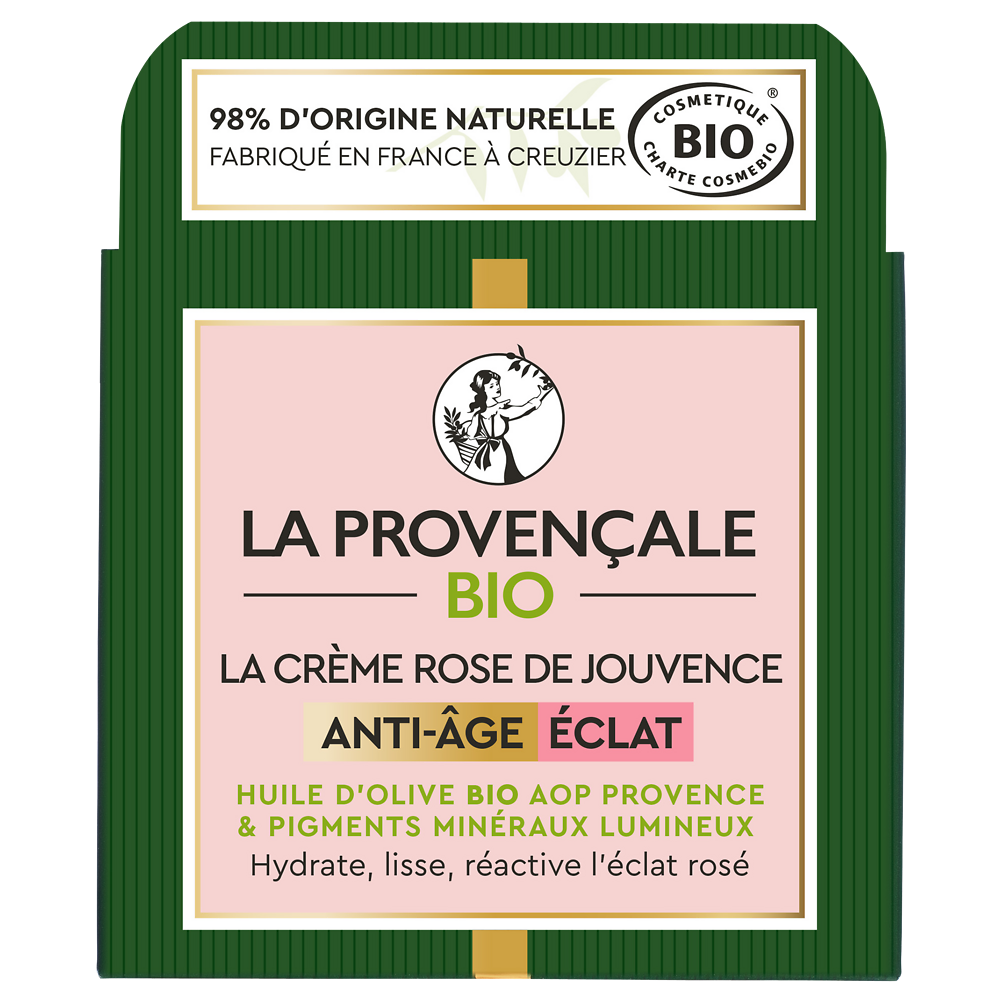 Crème Visage Rose de Jouvence Anti-Âge Éclat BIO LA PROVENCALE BIO Pot50 ml