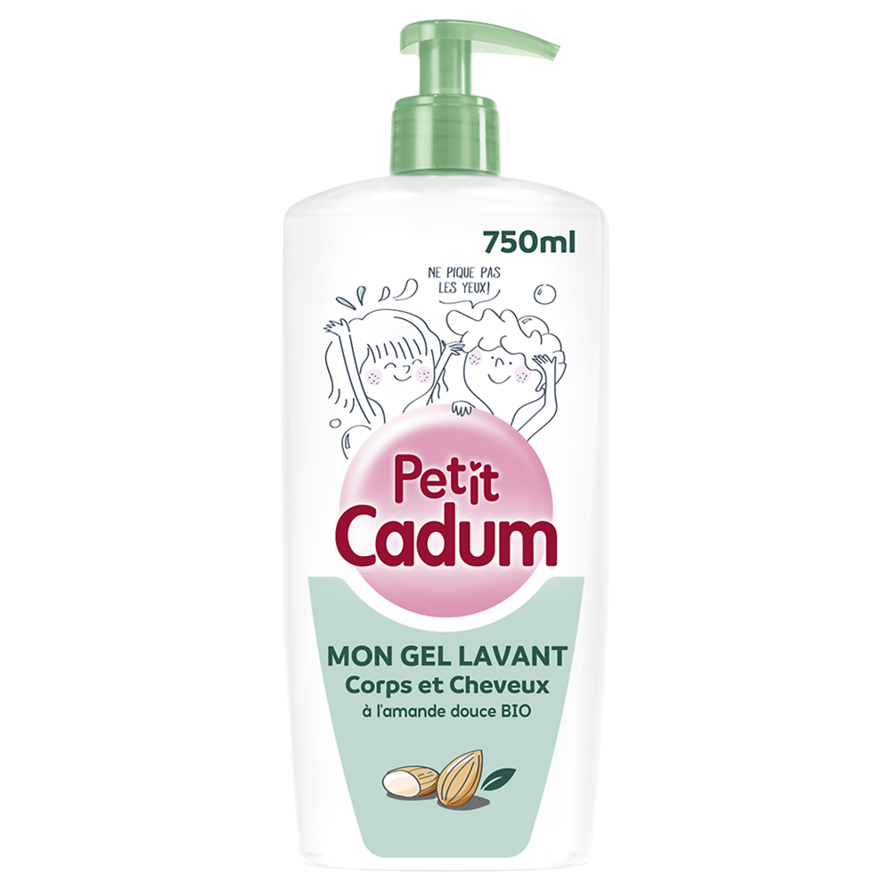 Enfant Gel douche corps & cheveux amande douce CADUM Flacon Pompe 750ml