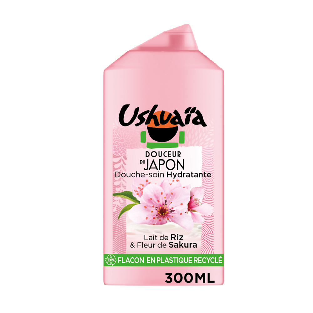 Gel Douche Soin Lait de Riz & Fleur de Sakura USHUAIA 300mL