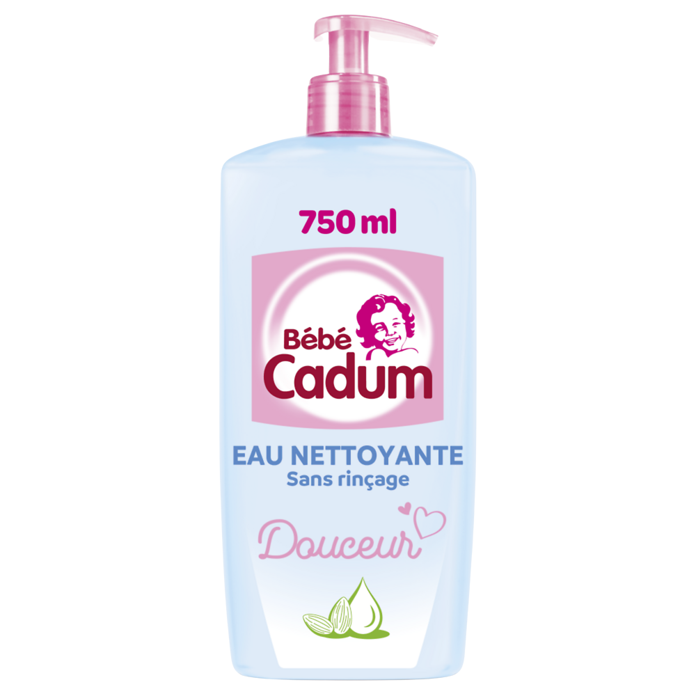 Bébé Eau nettoyante pure hypoallergénique à l'huile d'amande bio CADUMFlacon Pompe 750 ml