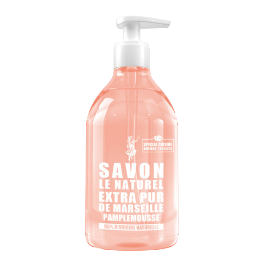 Savon pamplemousse extra pur de marseille spécial cuisine odeurstenaces 95% d'origine naturelle SAVON LE NATUREL flacon pompe 500ml