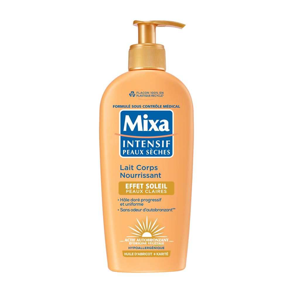 Lait int.px seches effet soleil peaux claires MIXA 250 ml