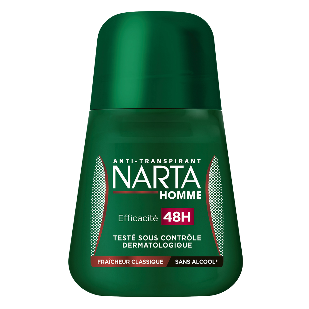 Déodorant NARTA anti-transpirant homme invisible bille 50ml