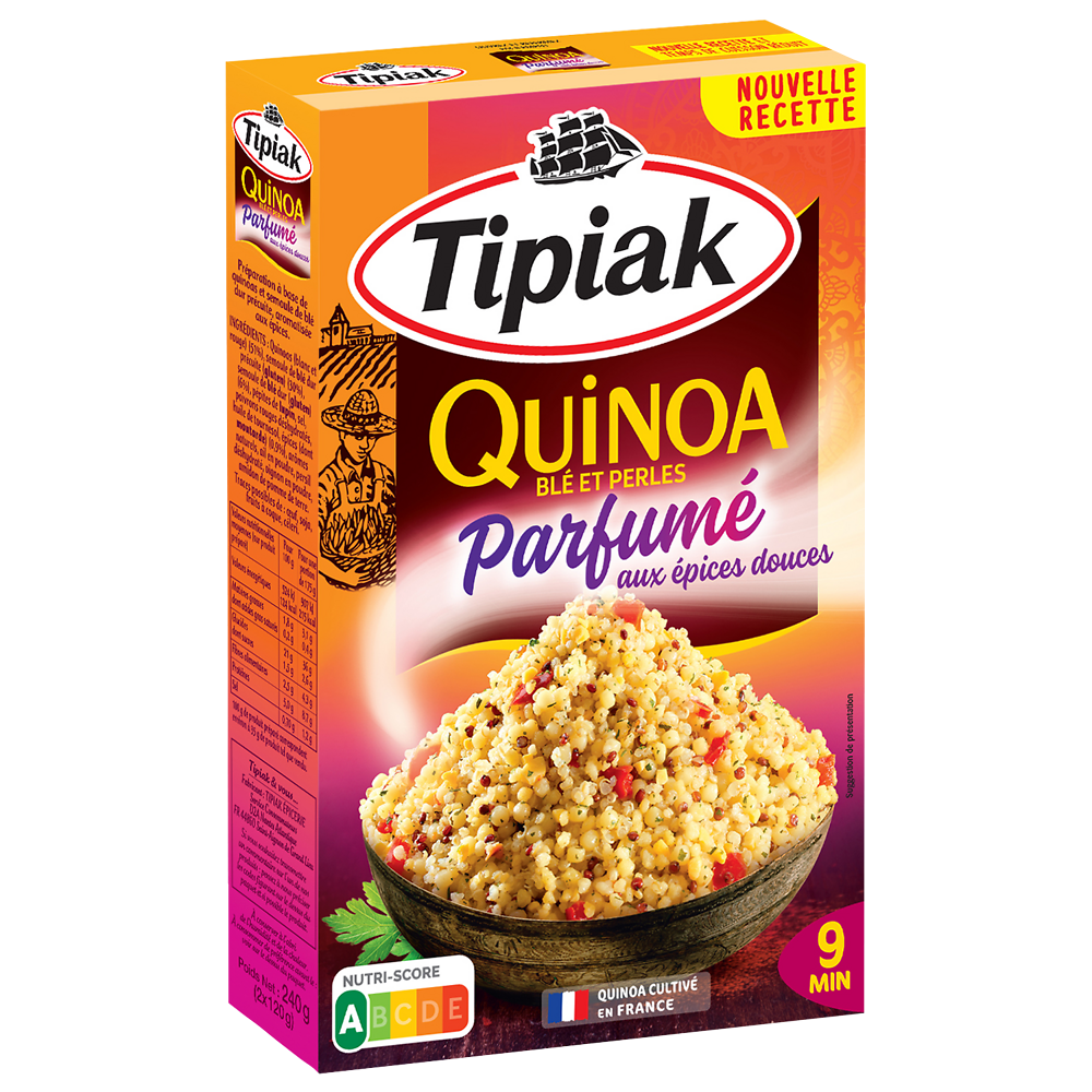 Quinoa parfumé aux épices douces sachets doseurs TIPIAK - 4x60g