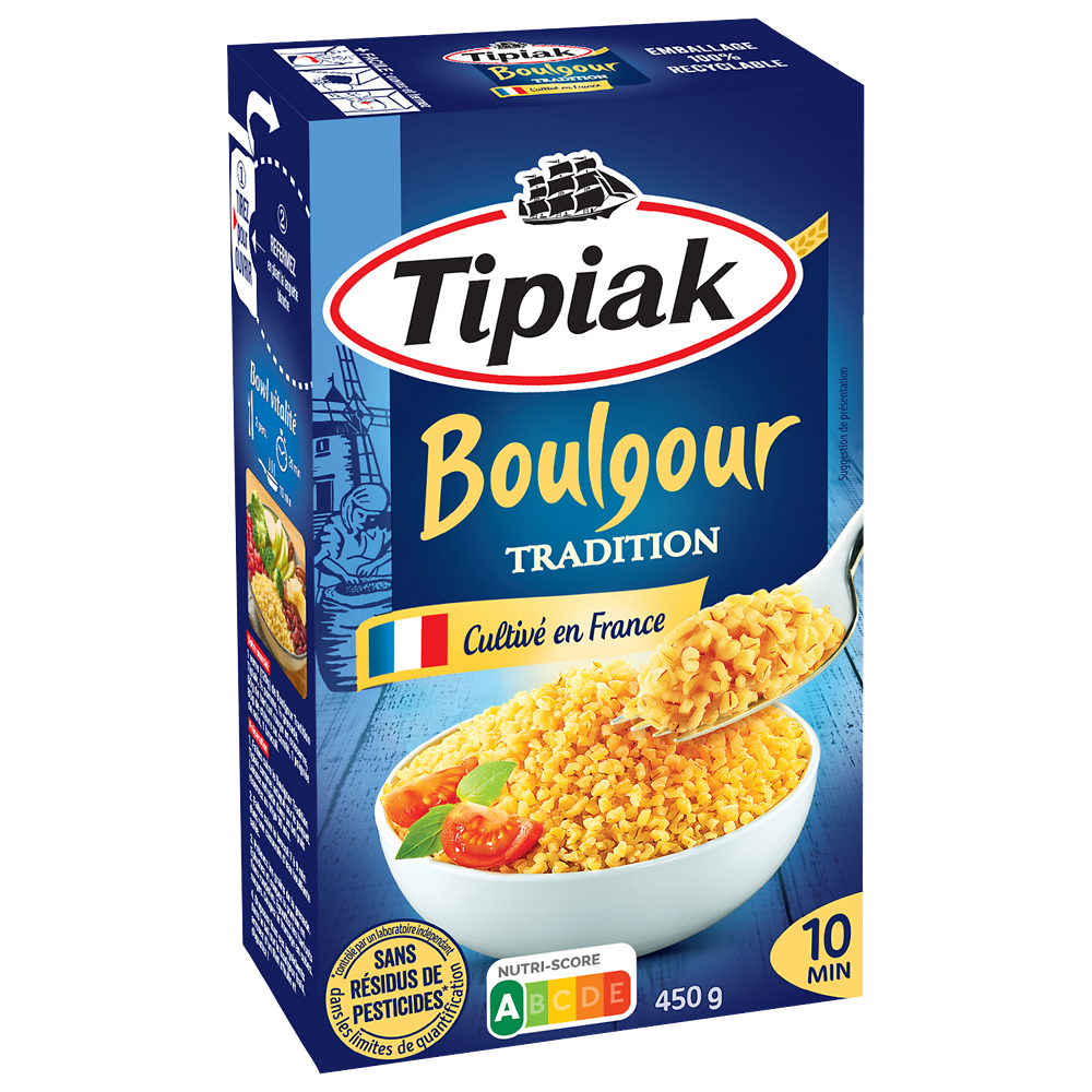 Boulgour Tradition France sans résidus de pesticides TIPIAK - 450g