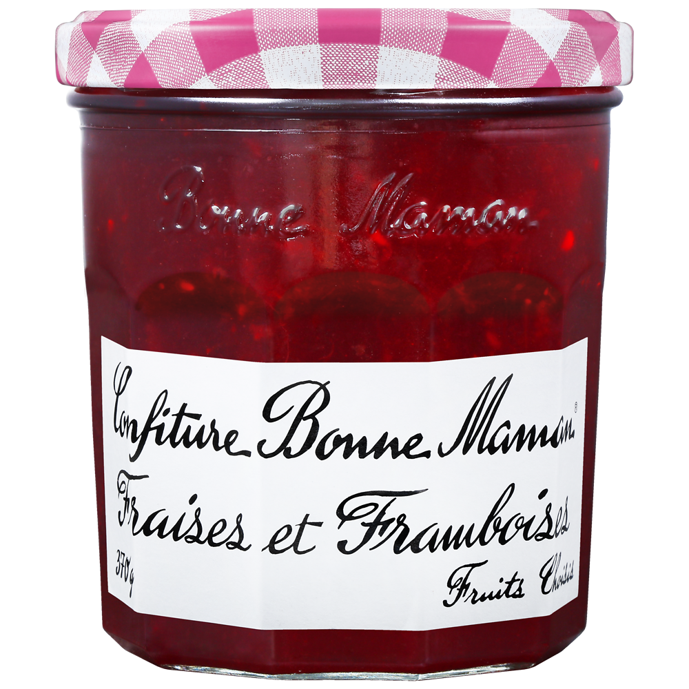 Confiture de fraises et framboises BONNE MAMAN, bocal de 370g