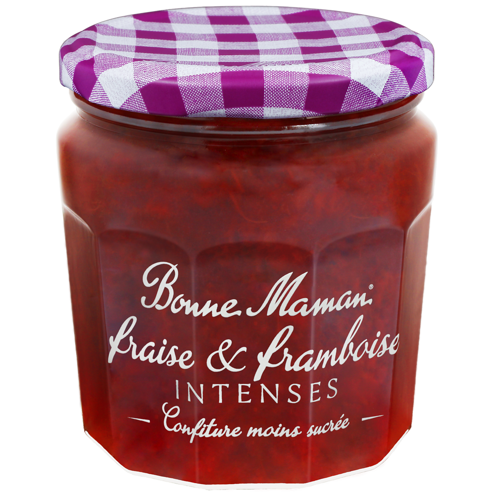 Confiture fraise framboise intense BONNE MAMAN, 335g