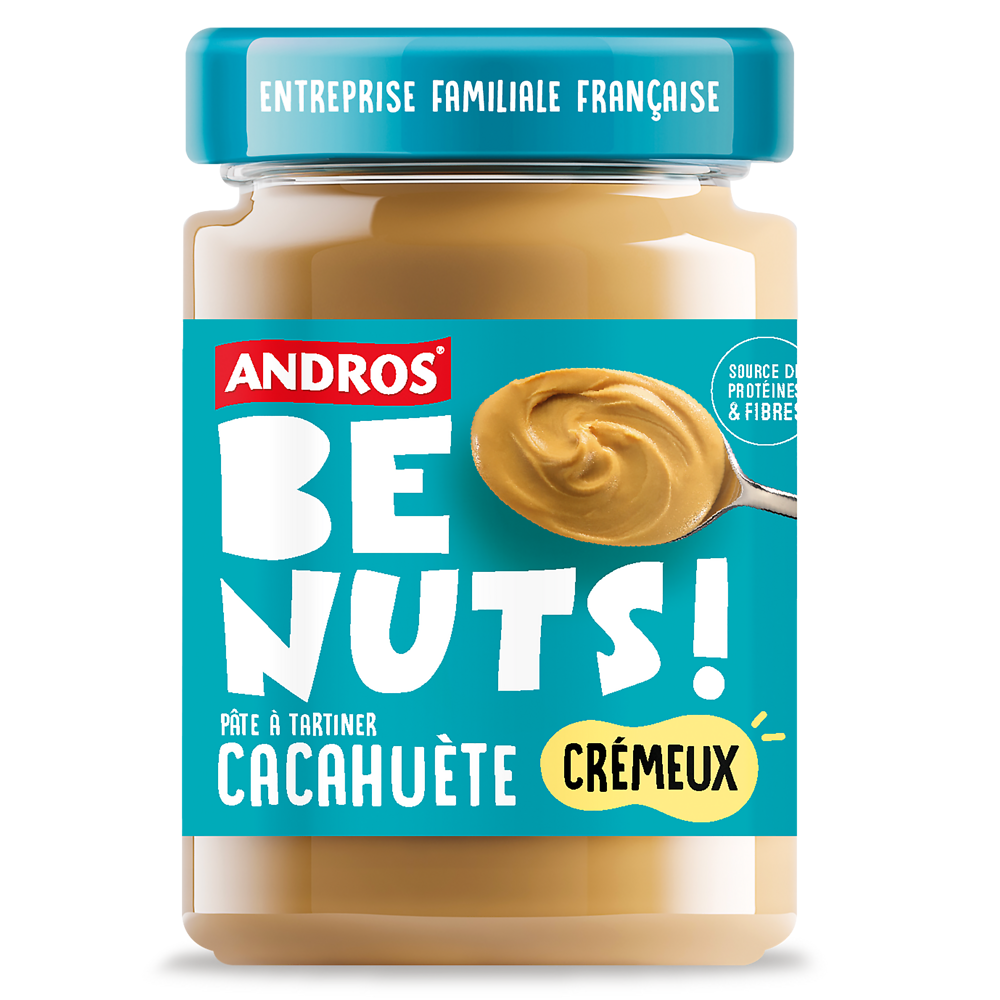 Pâte à tartiner be nuts! cacahuète crémeux ANDROS, pot 325g