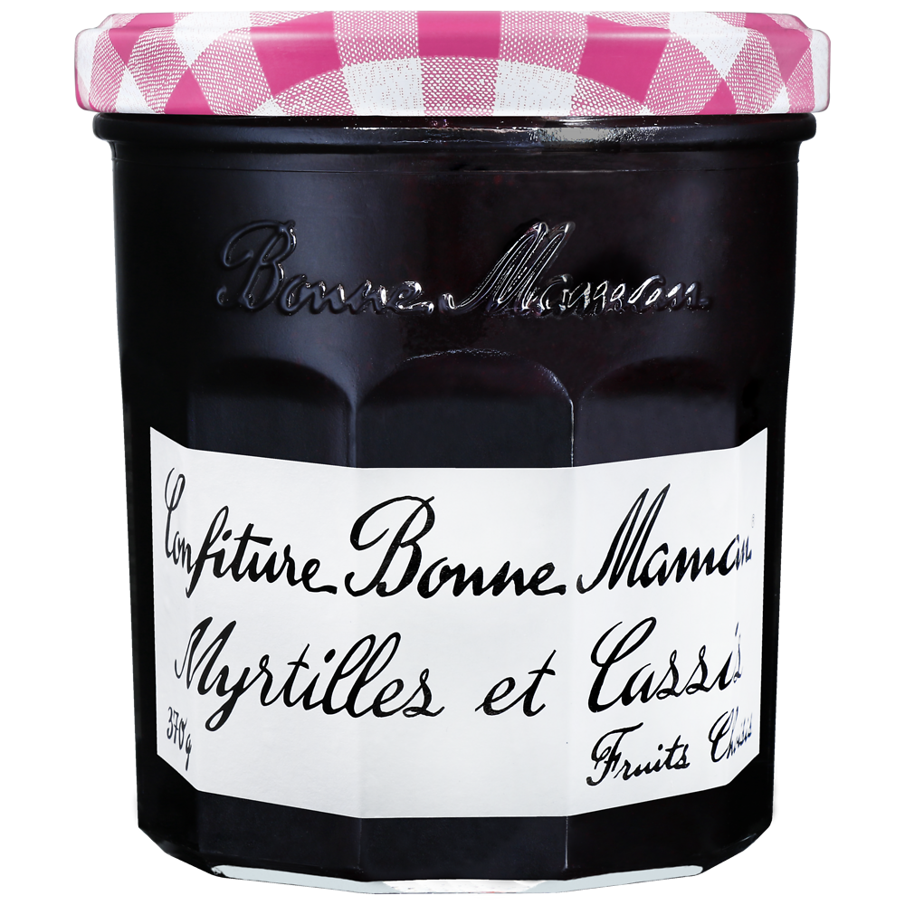 Confiture au myrtille cassis BONNE MAMAN, bocal de 370g