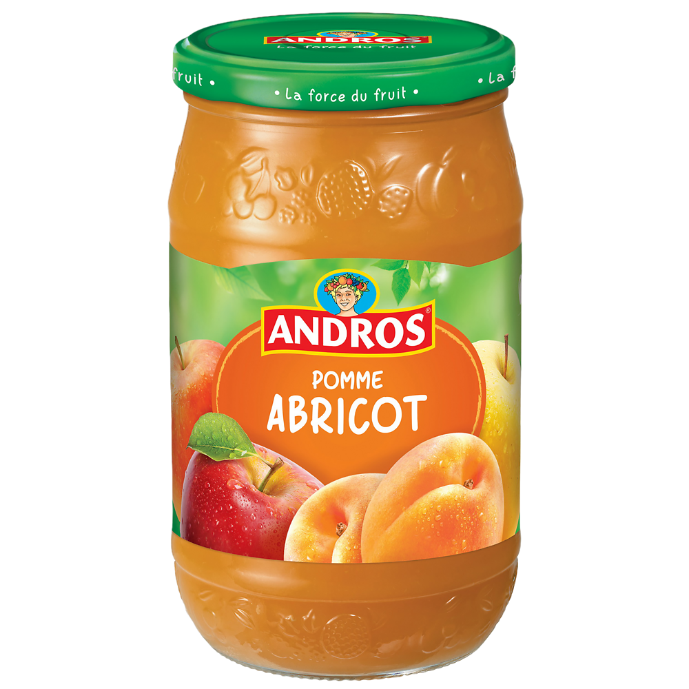 Dessert fruitier pomme/abricot ANDROS, bocal de 750g