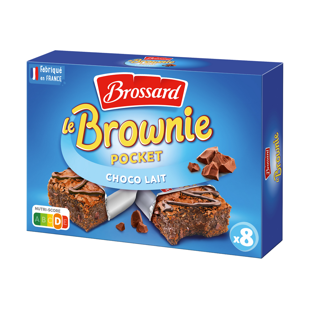 Mini brownie chocolat au lait et aux pépites BROSSARD x8 240g