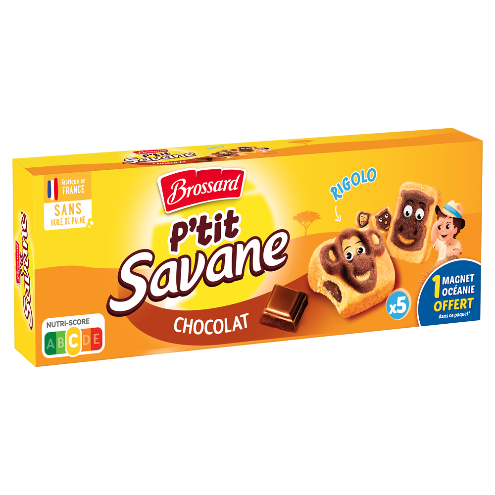 Gâteau P'tit savane chocolat, BROSSARD, x5, 150g