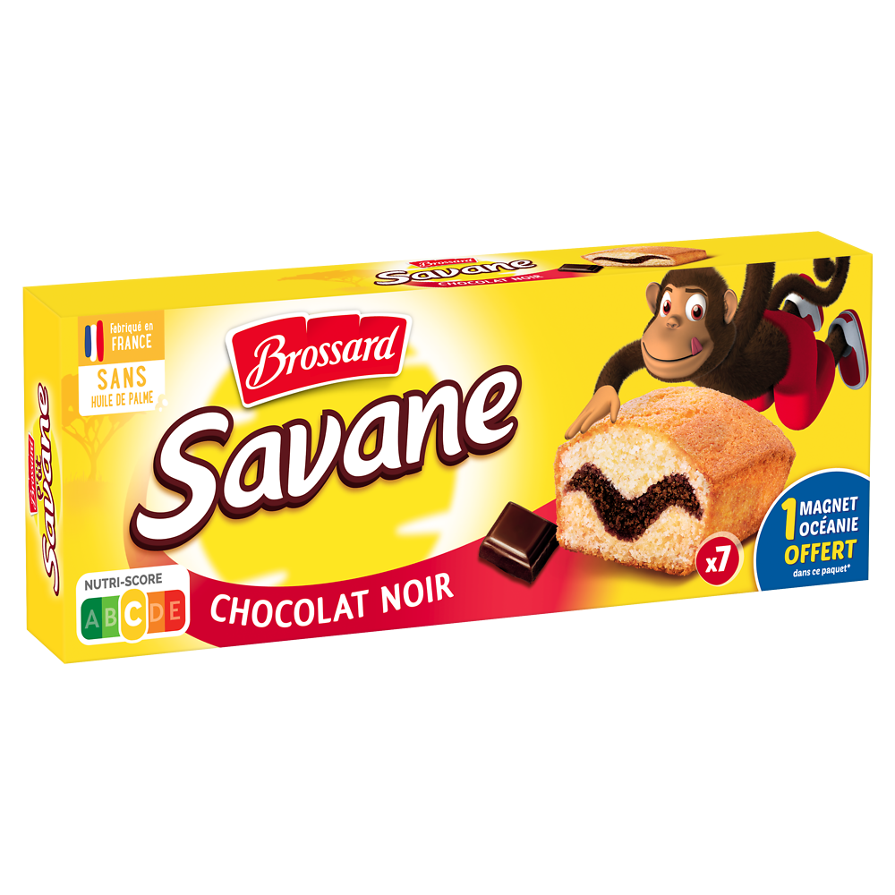 Gâteau marbré SAVANE chocolat noir Pocket BROSSARD, x7, 210g