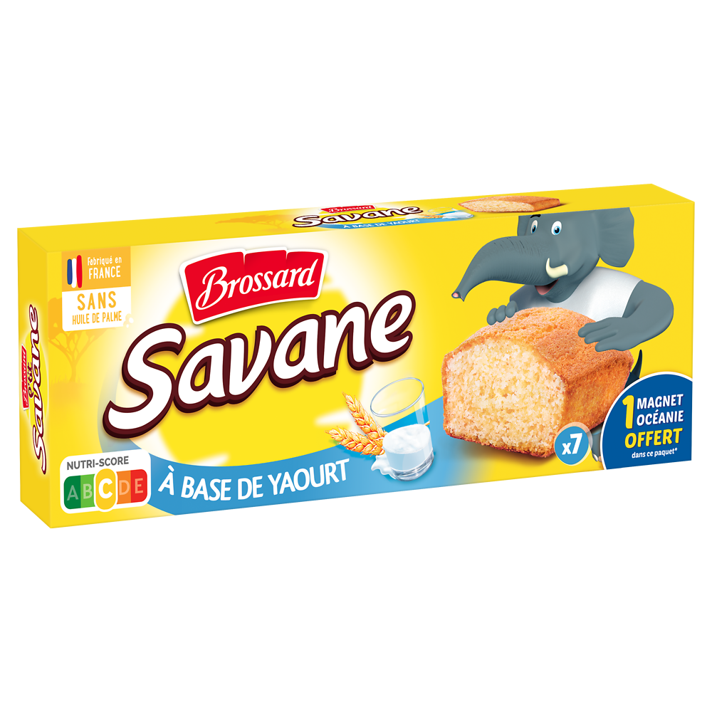 Gâteau SAVANE à base de 16% de yaourt Pocket BROSSARD, x7, 210g