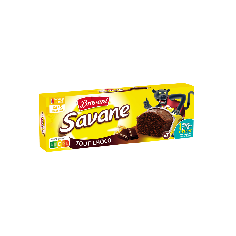 Gâteau marbré SAVANE Tout chocolat noir Pocket BROSSARD, x7, 210g