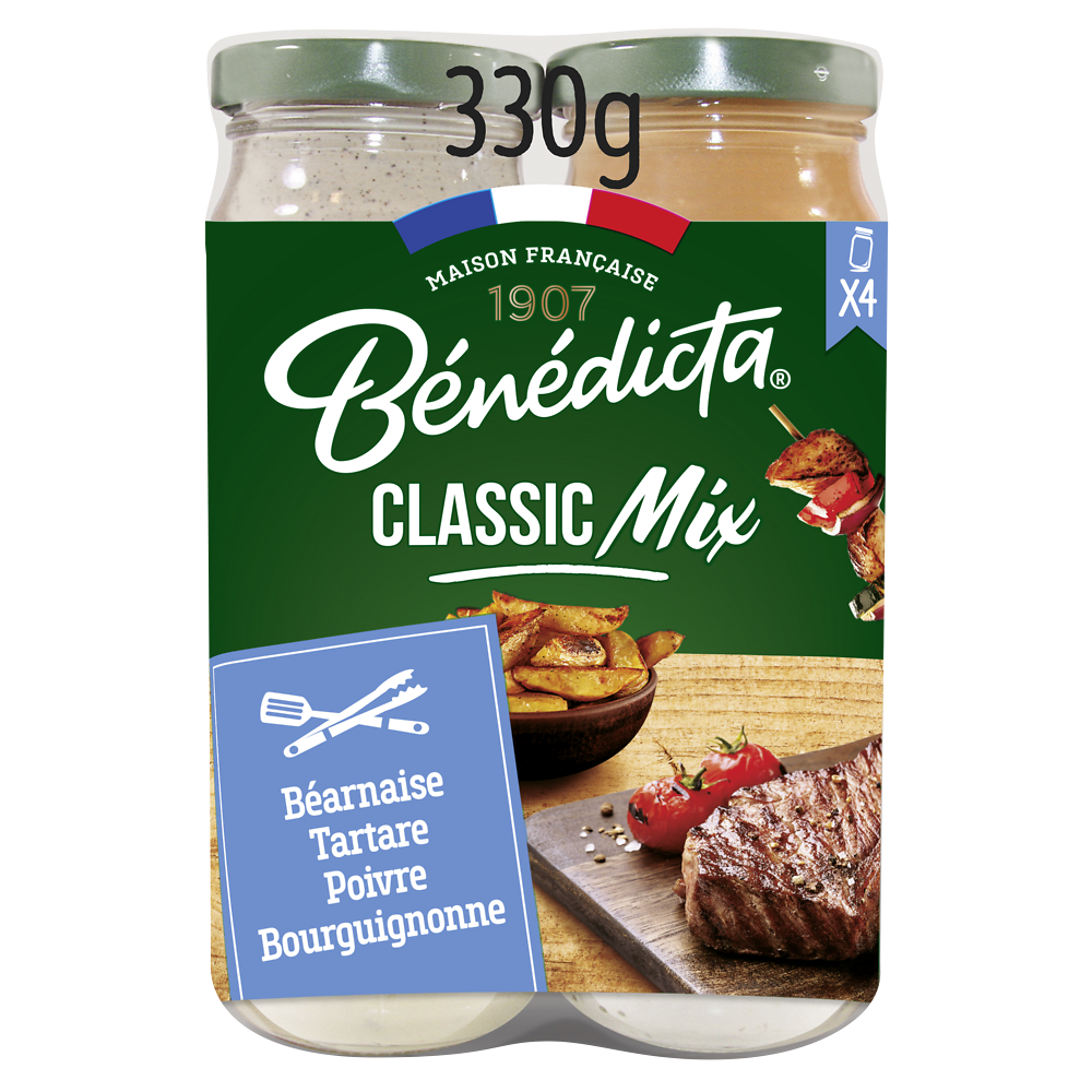 Sauce classic mix BENEDICTA, 4 bocaux, 330g