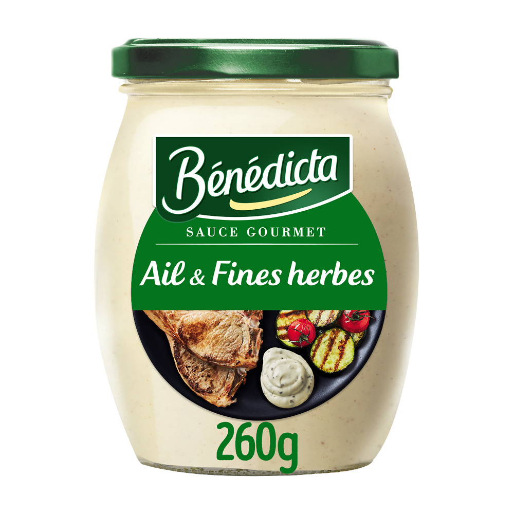 Sauce ail et fines herbes BENEDICTA, bocal de 260g