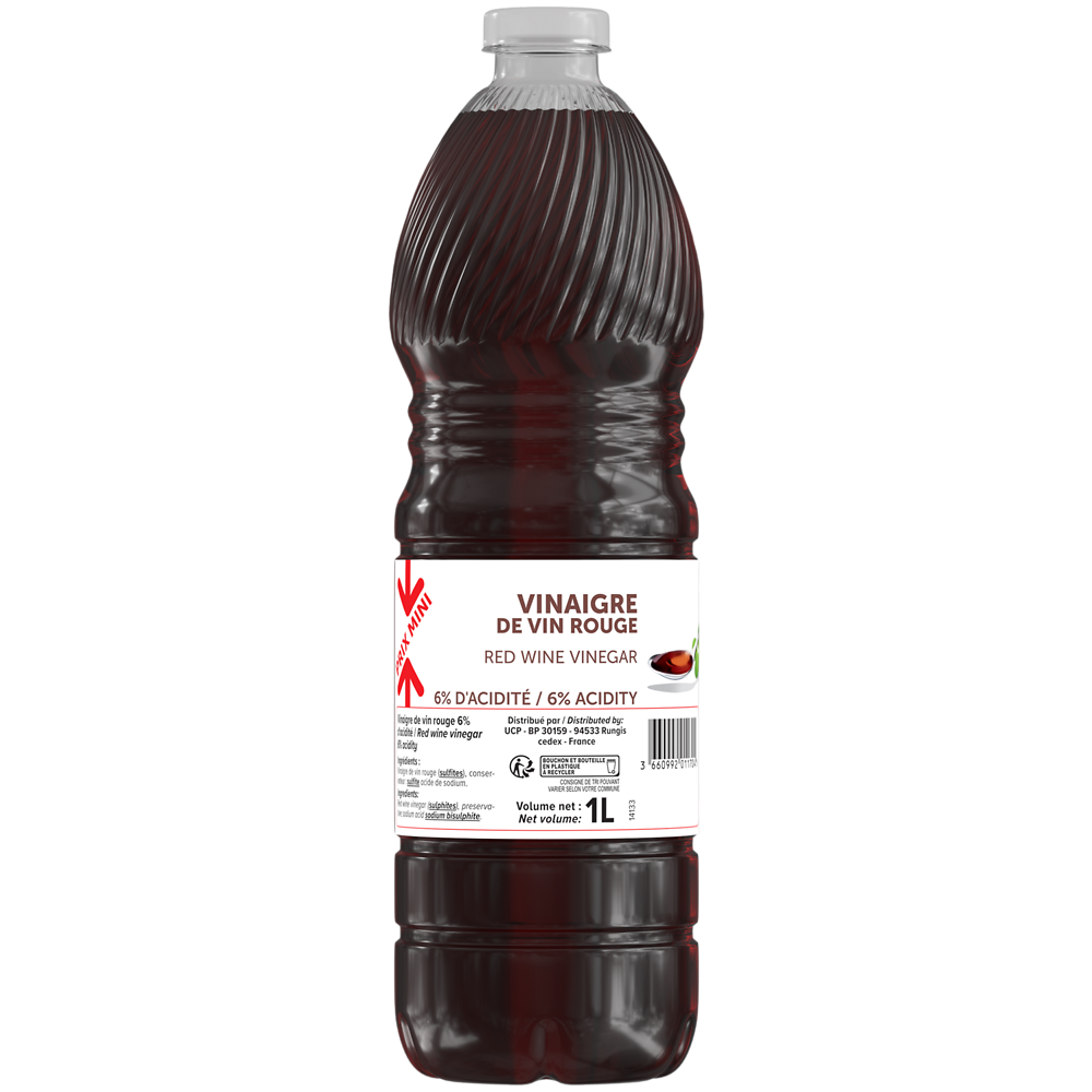 Vinaigre de vin rouge 6° PRIX MINI - 1L