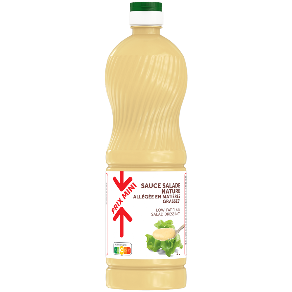 Sauce vinaigrette nature allégée en matières grasses PRIX MINI - 1L