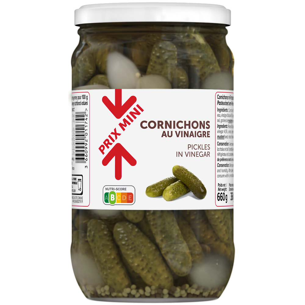 Cornichons au vinaigre PRIX MINI - bocal 360g